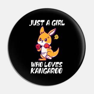 Just A Girl Who Loves Kangaroo Australian Boxer Pin