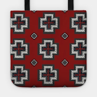 Simple Aztec Red Cross Tote