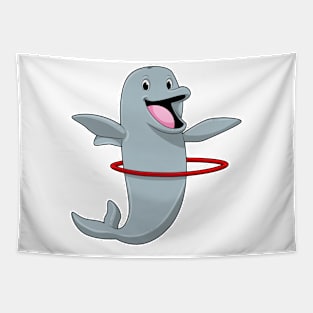 Dolphin at Endurance training with Fitness tires Tapestry