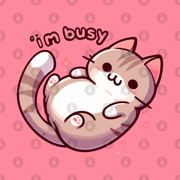 Kawaii Im busy cat by TomFrontierArt