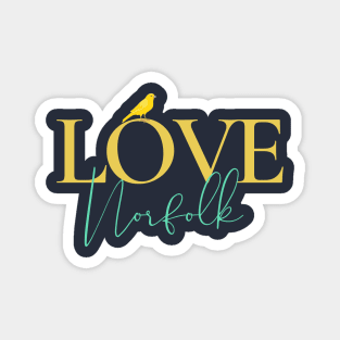 Love Norfolk Yellow and Green Magnet
