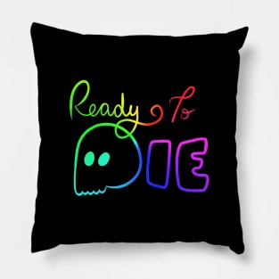 Ready To Die Emo Skull (Rainbow/Homosexual/Gay Colors) Pillow