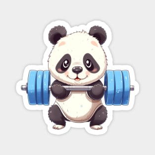 Panda Lifting Weights Magnet