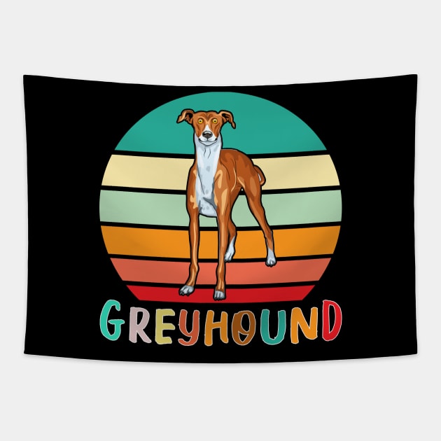 Vintage Retro Greyhound Tapestry by adrinalanmaji