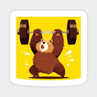 bear lifting weight Magnet