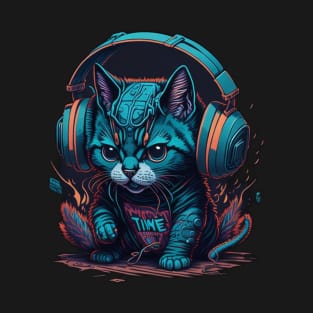 Kittens Playing With TNT, Wearing Headphones T-Shirt