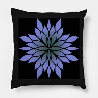 Lilac  floral symmetrical pattern with black background Pillow