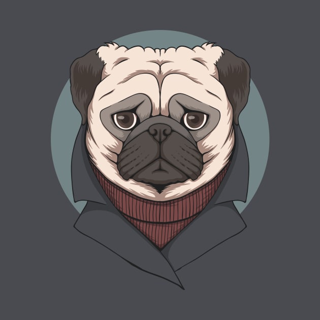 Stoic Pug Illustration by SLAG_Creative