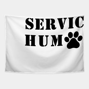 Service Human in Stencil Font Tapestry