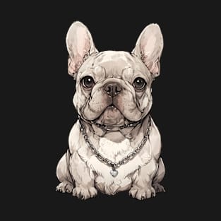 Cream Brindle with Silver Chain French Bulldog T-Shirt