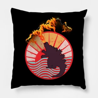 Hey, Godzilla Is Burning Your T-Shirt! - Funny Godzilla Pillow