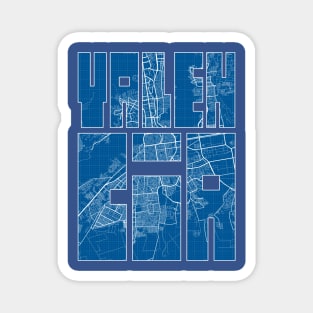 Valencia, Venezuela Map Typography - Blueprint Magnet