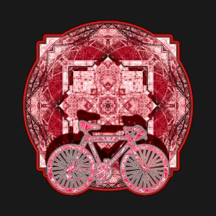Red Racing Bike Mandala T-Shirt