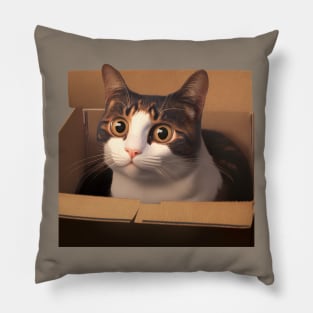 cute cat in a box Pillow