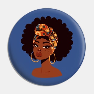 Afrocentric Woman With Afro Hair Pin