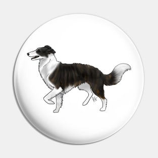 Dog - Silken Windhound - White and Brindle Pin