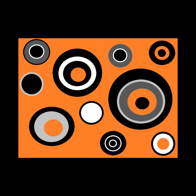 Experimental Geometric Circle Print Pattern (Orange version) by GingerEccentric