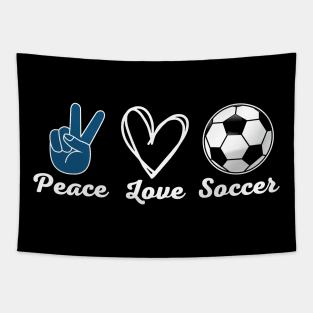 Peace Love Soccer Tapestry