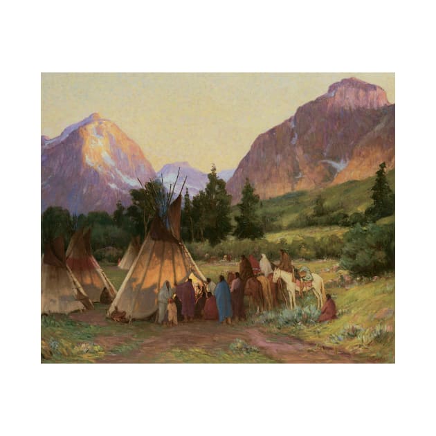 Crow Encampment, Montana by Joseph Henry Sharp by MasterpieceCafe