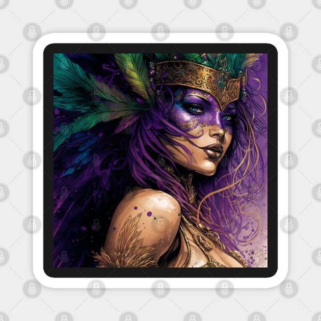 Mardi Gras Regal Queen Magnet by TheArtfulAllie