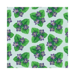 Violets on sea glass blue T-Shirt