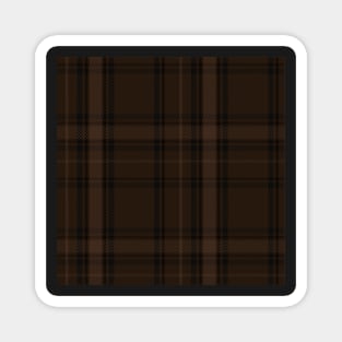 Dark Academia Plaid Tartan in Black, Taupe, and Coffee Brown Magnet