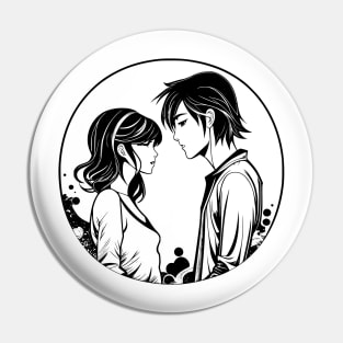 Couple in love before kiss Pin