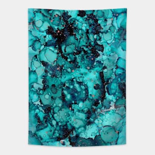 Abstract Blue Lagoon Tapestry