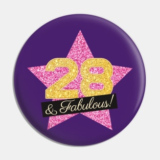 28th Birthday Gifts Women Fabulous - Pink Gold Pin