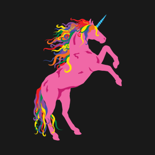 Rainbow Maned Pink Pride Unicorn T-Shirt