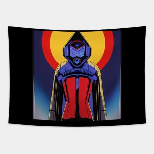 Vintage 80s Scifi Masked Person Tapestry
