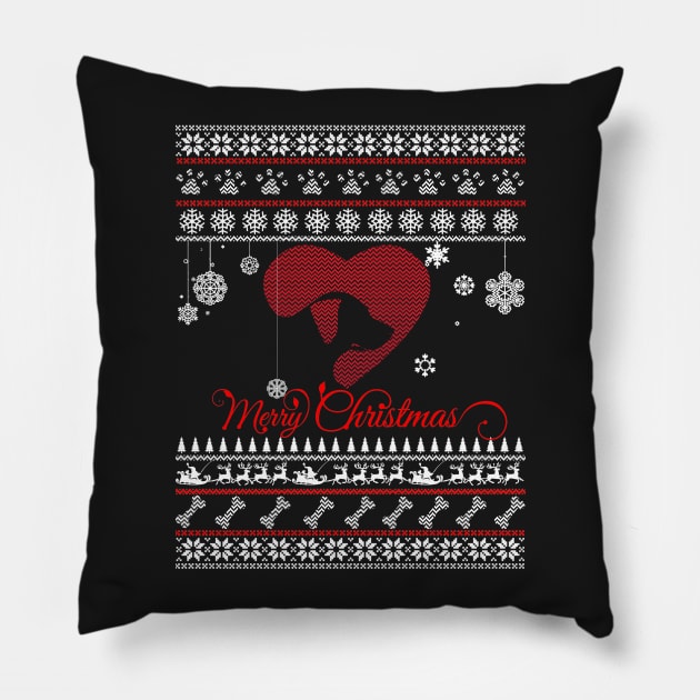 Merry Christmas DOG Pillow by irenaalison