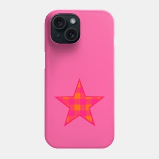 Orange and Pink Buffalo Plaid Star Phone Case