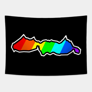 Malcom Island Silhouette in Rainbow Colours - Colourful Pattern - Malcolm Island Tapestry