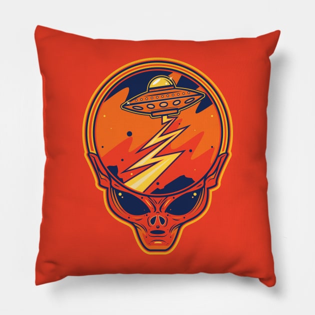 Steal Your Space (Fire from the Sky on The Mountain) Pillow by Gimmickbydesign