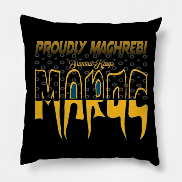 Proudly Moroccan Pride Maghrebi King Atlas Lion Morish Lovers Pillow by Mirak-store 