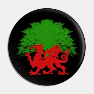 Red Welsh Dragon Tree Pin