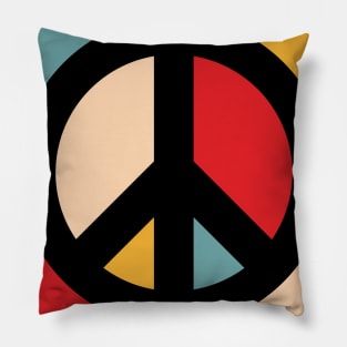 Color Block Peace Sign Pillow