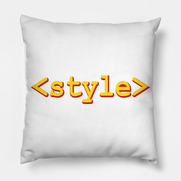 HTML Style tag web designer developer Pillow by alltheprints