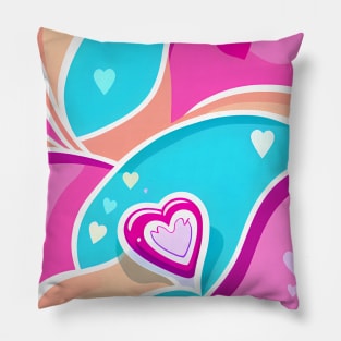 Delicious Candy Heart on Colorful Ice Cream Pillow