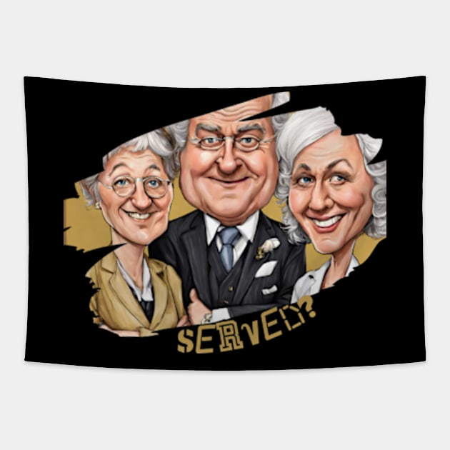 are you being served caricature style Tapestry by badrhijri