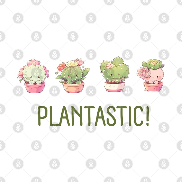 Plant Shirt For Plant Lover Gift For Gardeners Plantastic Cute Succulent Shirt Gardening Tee Botanical Gardener T-Shirt Green Thumb Tee by DaddyIssues