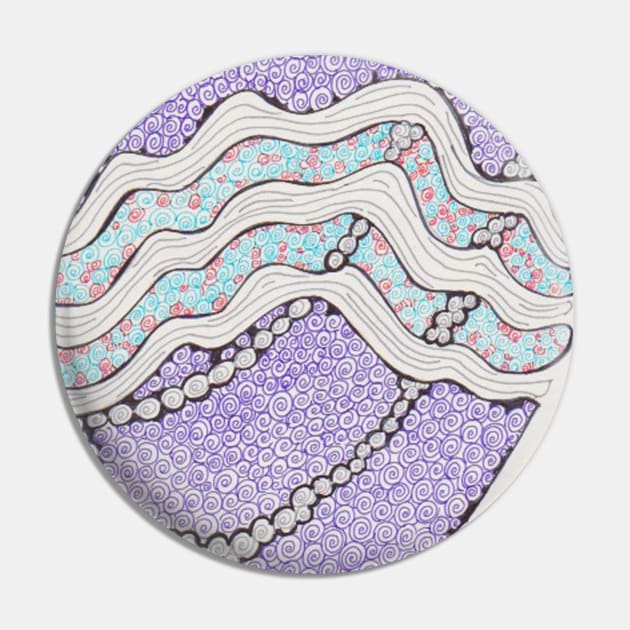 Abstract Spiral Egg Design Pin by Rebecca Abraxas - Brilliant Possibili Tees