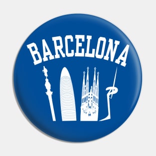 BARCELONA Skyline (White) Pin