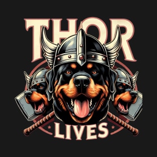 Rottweiler Viking Thor Lives Nordic Theme T-Shirt