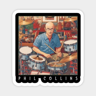 Phil Collins Playing Drum Magnet