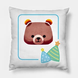 Cute Birthday Party Bear Pillow