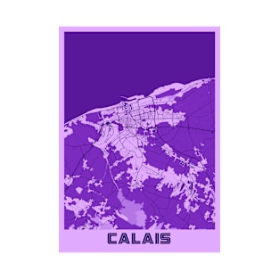 Calais - France Lavender City Map T-Shirt