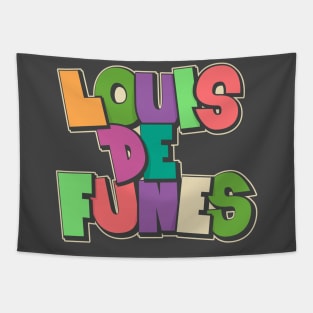 Louis de Funès Comic Typo Design - A Tribute to His Iconic Films Tapestry