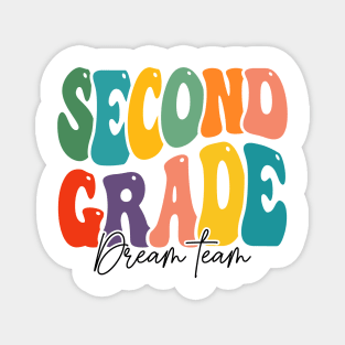 Second Grade dream team - 2nd Grade Teachers And Kids, Groovy Design Magnet